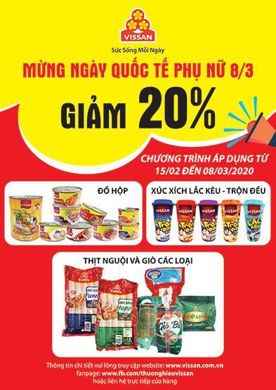 VISSAN khuyến mãi hấp dẫn mừng ngày Quốc tế Phụ nữ