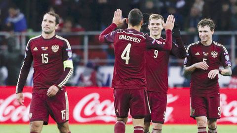 Nga xuất sắc đánh bại Montenegro để giành vé trực tiếp dự VCK EURO 2016