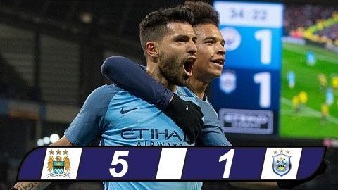 Vùi dập Huddersfield, Man City vào tứ kết FA Cup
