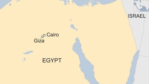 Vị trí của đại kim tự tháp Giza. Đồ họa: BBC.