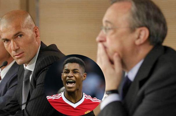 Zidane và Flo Perez tranh cãi gay gắt vì… Rashford