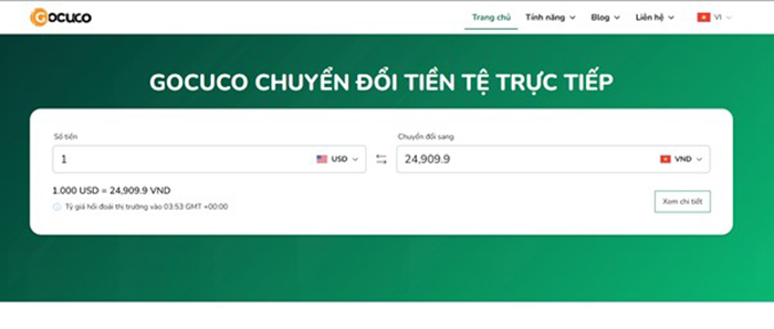 Hướng dẫn chuyển đổi tiền trên Gocuco cho người dùng