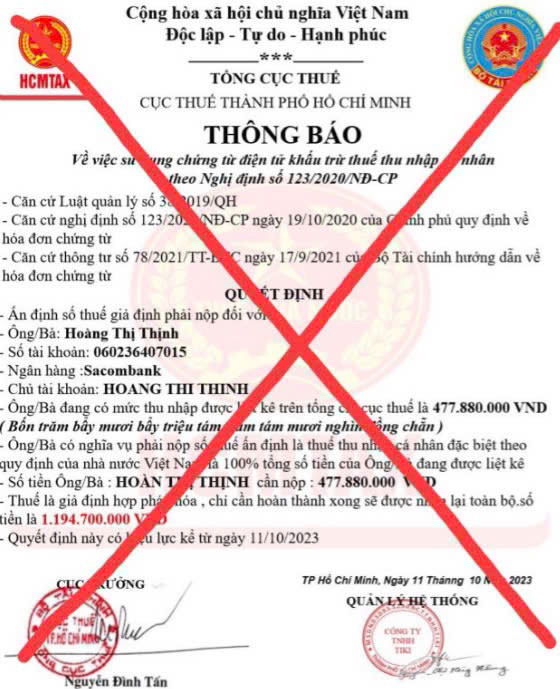 Cục Thuế TP.HCM cảnh báo hiện tượng giả danh công chức thuế để lừa đảo