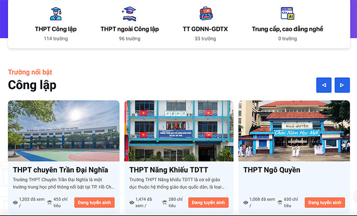 Trường THPT tại TP.HCM phải giới thiệu về trường trên trang tuyển sinh lớp 10