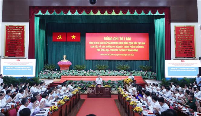 Tổng Bí thư làm việc với Ban Thường vụ Thành ủy TP.HCM, Tỉnh ủy Bà Rịa – Vũng Tàu, Tỉnh ủy Bình Dương