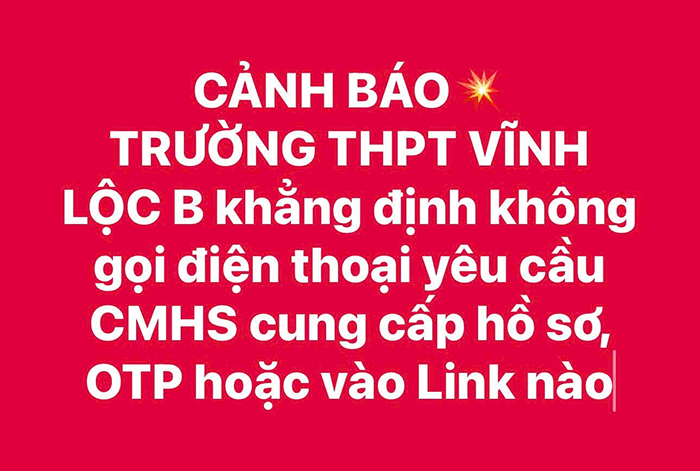 TP.HCM: Trường THPT phát cảnh báo lừa đảo liên quan đến tuyển bổ sung lớp 10