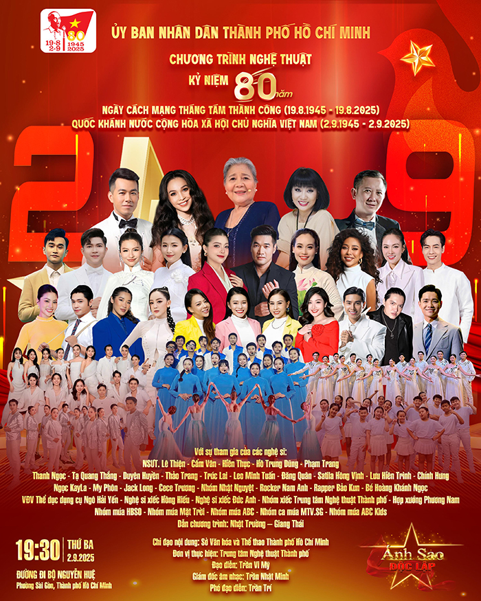 “Ánh sao độc lập” – Bản hòa ca kỷ niệm 80 năm Cách Mạng Tháng Tám và Quốc khánh 2-9