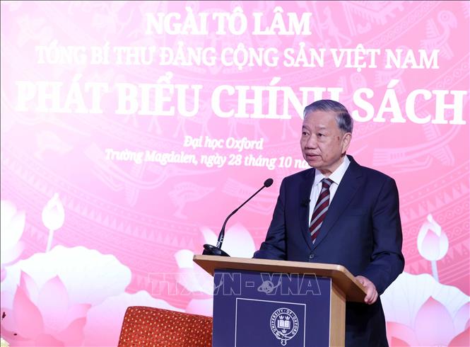 Tổng Bí thư Tô Lâm phát biểu chính sách tại Đại học Oxford (Vương quốc Anh)