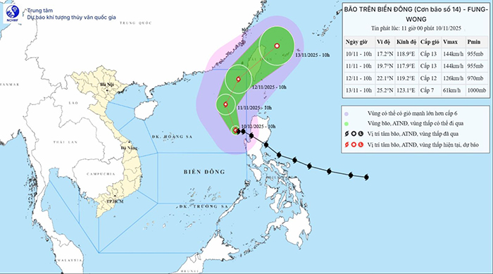 Chỉ đạo ứng phó bão số 14 trên Biển Đông