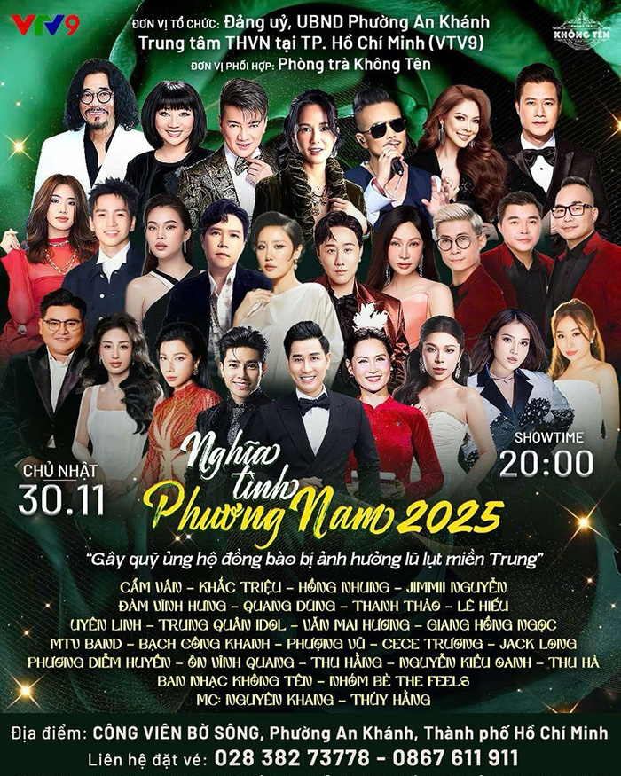 Đêm nhạc “Nghĩa tình phương Nam 2025” gây quỹ ủng hộ đồng bào bị ảnh hưởng lũ lụt miền Trung