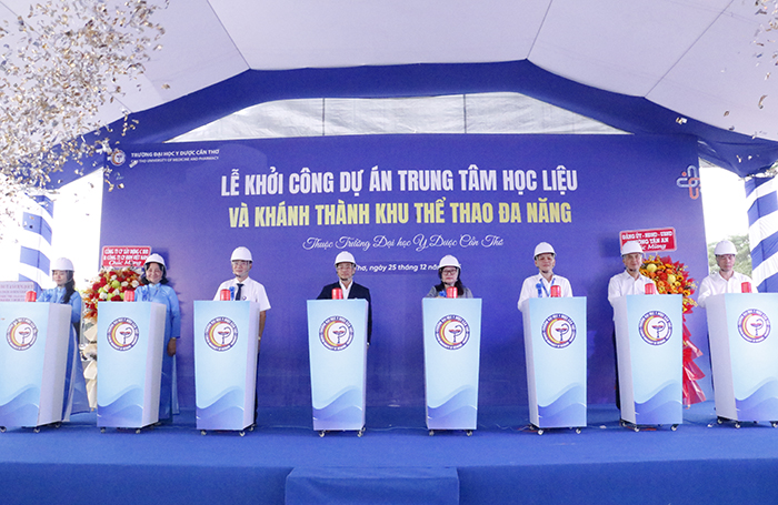 Đại học Y Dược Cần Thơ: Khởi công dự án Trung tâm Học liệu và khánh thành Khu thể thao đa năng