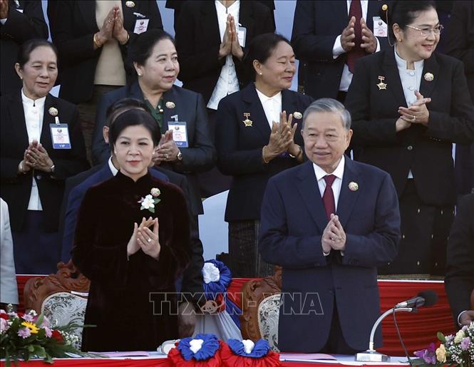 Tổng Bí thư Tô Lâm và Phu nhân dự Lễ kỷ niệm 50 năm Quốc khánh Lào
