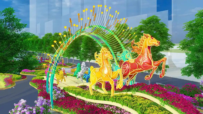 Đường hoa Nguyễn Huệ Tết Bính Ngọ 2026 “Xuân hội tụ – Vững bước vươn mình”