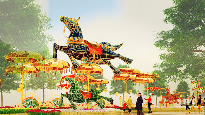 Công nghệ mapping lần đầu xuất hiện tại Đường hoa Nguyễn Huệ Tết Bính Ngọ 2026