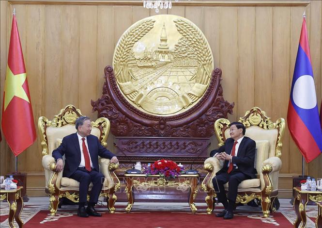 Tổng Bí thư Tô Lâm và Tổng Bí thư, Chủ tịch nước Lào hội đàm