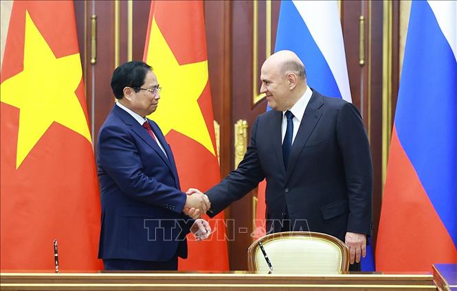 Thủ tướng Chính phủ Phạm Minh Chính hội đàm với Thủ tướng Chính phủ Liên bang Nga