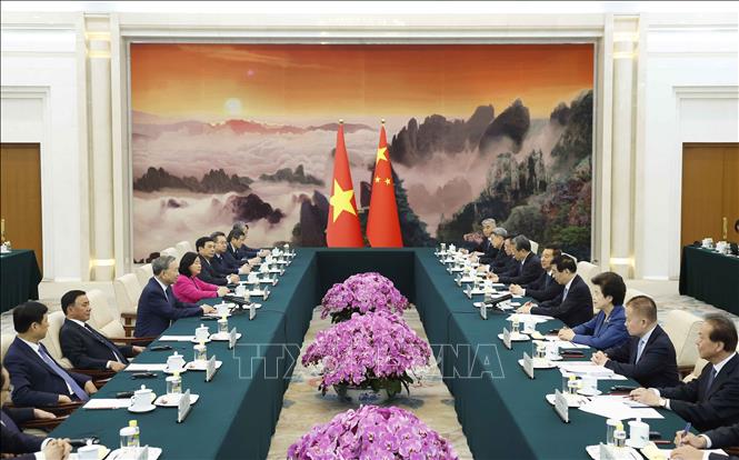 Tổng Bí thư, Chủ tịch nước Tô Lâm hội kiến Chủ tịch Chính hiệp toàn quốc Trung Quốc Vương Hộ Ninh