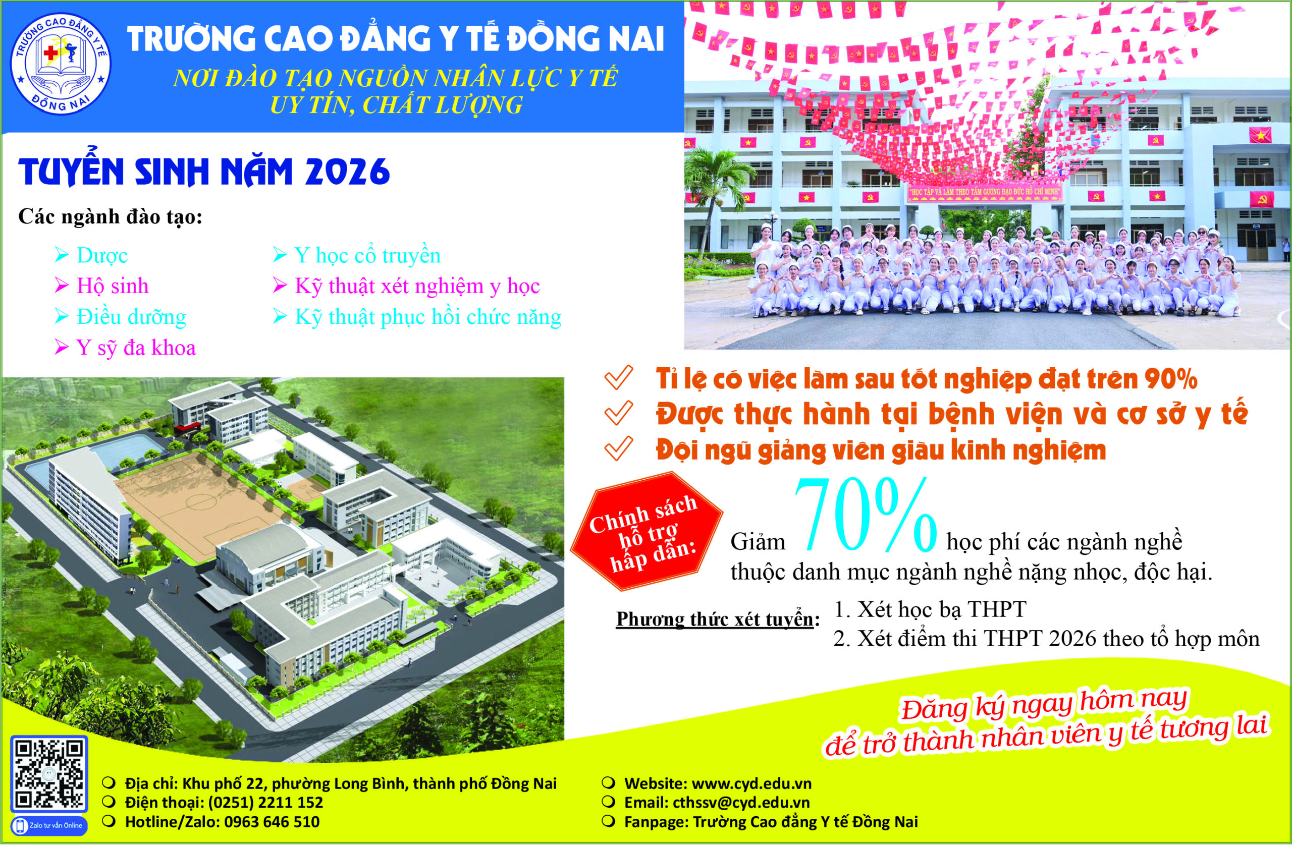 TRƯỜNG CAO ĐẲNG Y TẾ ĐỒNG NAI: Hơn 40 năm đào tạo nguồn nhân lực y tế phục vụ cộng đồng